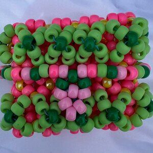 Strawberry Themed Kandi Rotator Cuff Bracelet